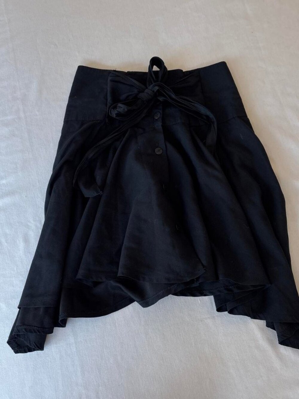 Handmade Black Corset Yoke Handkerchief Hem Skirt XS